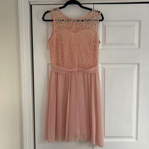 Handmade custom cocktail dress with lace bodice
